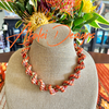 Bright Orange Silk Fiber & Metallic Japanese Necklace Lei- 20"