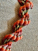Bright Orange Silk Fiber & Metallic Japanese Necklace Lei- 20"