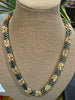 Metallic Khaki Green with Yellow Picasso Dragon Scales Necklace  - 29"