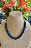 Cobalt Blue and Gold Edo Necklace  Lei - 21"