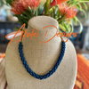 Cobalt Blue and Gold Edo Necklace  Lei - 21"