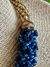 Cobalt Blue and Gold Edo Necklace  Lei - 21"