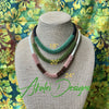 Beaded Green Edo Blended Necklace Lei - 29"