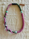 Unique Pink with Green Forever Lei-  Nature's Colors- 27"