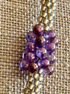 Hawaiian Lei Purple with Gold Wash Tear Drop Clusters   - 28"
