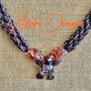 Nature's Dark Purple & Burnt Orange Turtle Focal Bead Necklace  - 28"