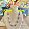 Hawaiian Lei Purple with Gold Wash Tear Drop Clusters   - 28"