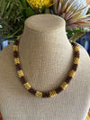 Two-toned "Forbidden Island" Tiny "Rice Size" Beaded Necklace -23"