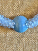 Sapphire Sky Blue with Golem Focal Bead Segmented Necklace Lei - 25"