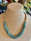 Unique Sea Foam Green Ridged Spiral "Beads as Fiber" Necklace - 24"