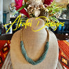 Unique Sea Foam Green Ridged Spiral "Beads as Fiber" Necklace - 24"