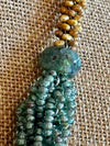 Unique Sea Foam Green Ridged Spiral "Beads as Fiber" Necklace - 24"