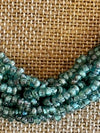 Unique Sea Foam Green Ridged Spiral "Beads as Fiber" Necklace - 24"