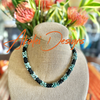 Matte Turquoise with Black Segmented Dragon Scale Necklace Lei  -21"