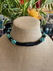 Turquoise with Black Segmented Dragon Scale Necklace Lei  -21"