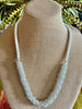 Beaded Silver White Crystal Edo Glass Blended Necklace Lei - 29"