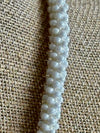 Beaded Silver White Crystal Edo Glass Blended Necklace Lei - 29"