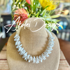 White Wedding Ginger Contemporary Lei Necklace  - 22"