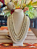 Picasso Yellow Glass Beaded Coconut Flower Necklace Lei  - 23"